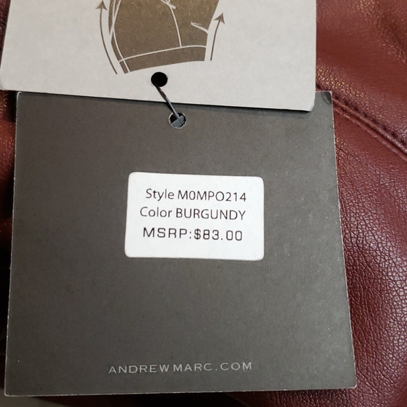 Andrew Marc, leather like, waste control, burgandy - Picture 14 of 14